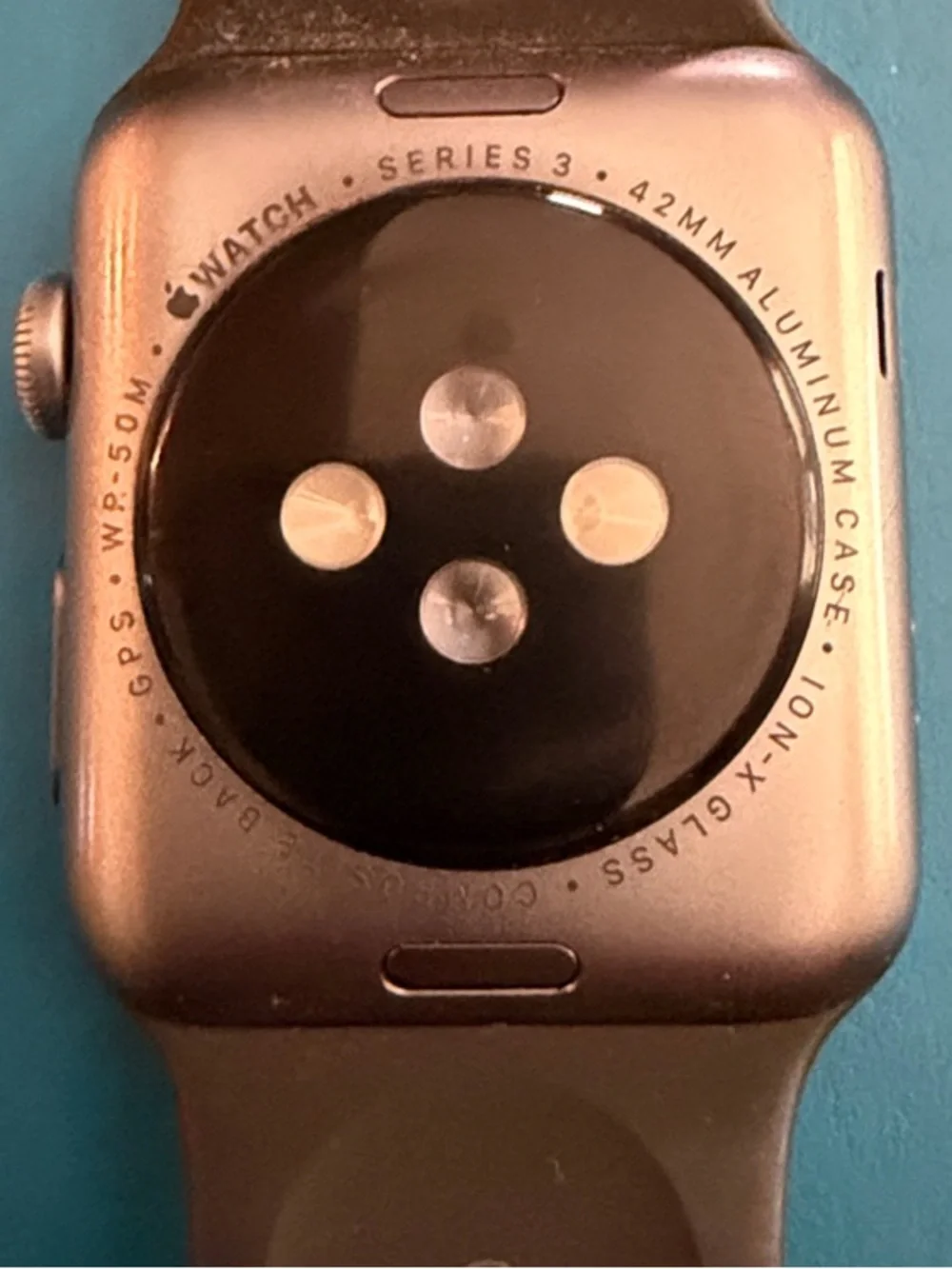 Apple Black Smartwatch with Brown-Toned Silicone Band